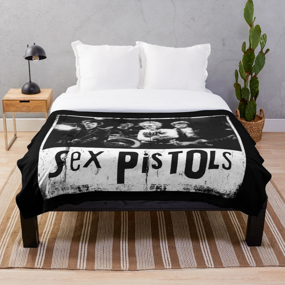Punk Rock Themed Plush Blanket