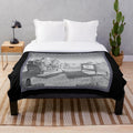 Punk rock inspired monster design plush blanket