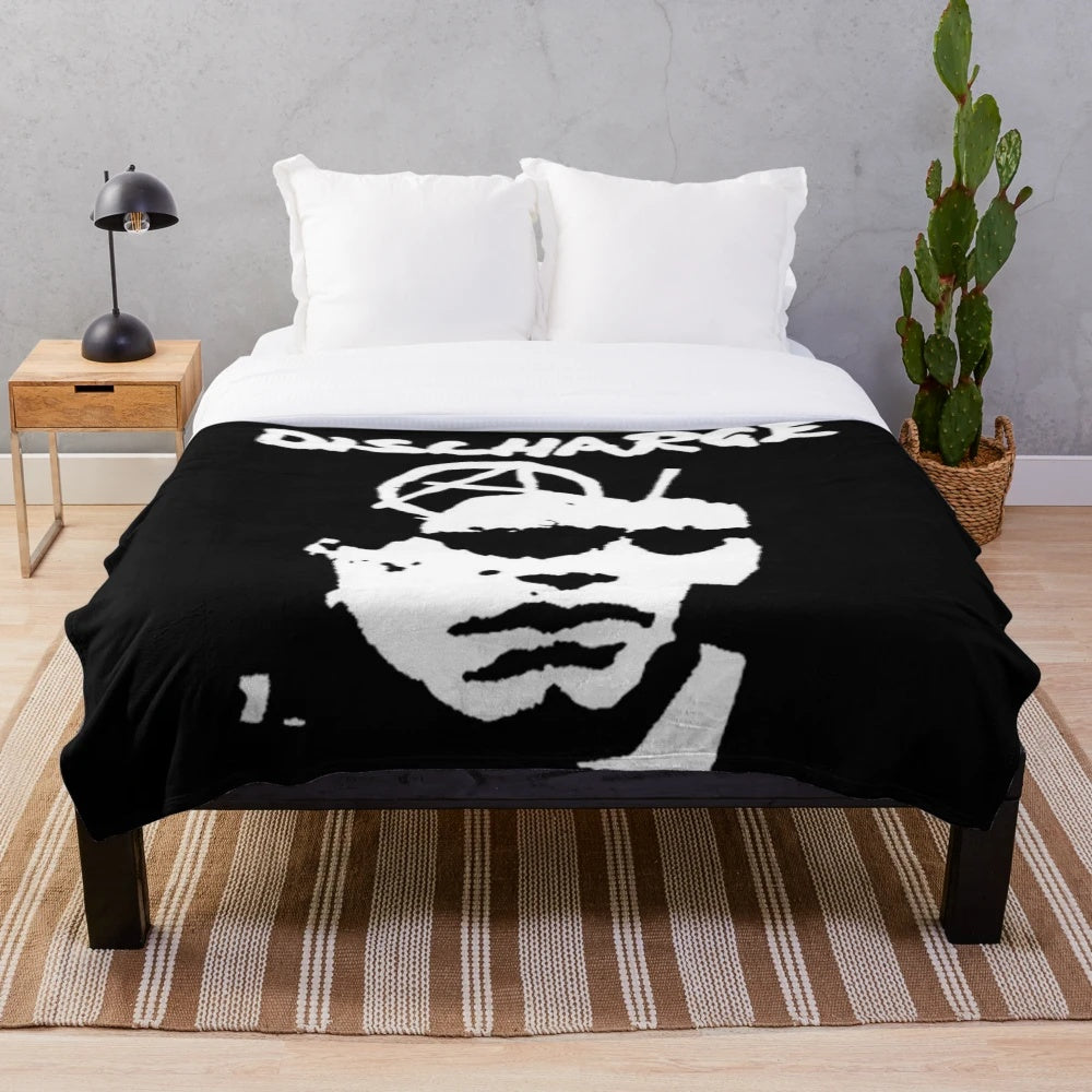 Punk rock-inspired plush blanket for music fans