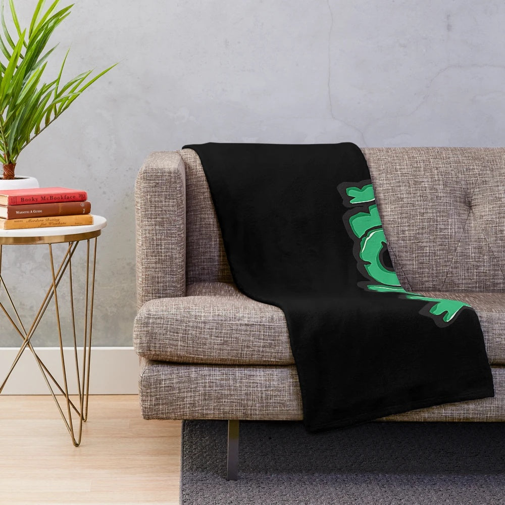 Punk rock plush blanket with custom NOFX band logo design