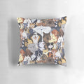 Pupper Party Pillow featuring a fun, colorful design of different dog breeds