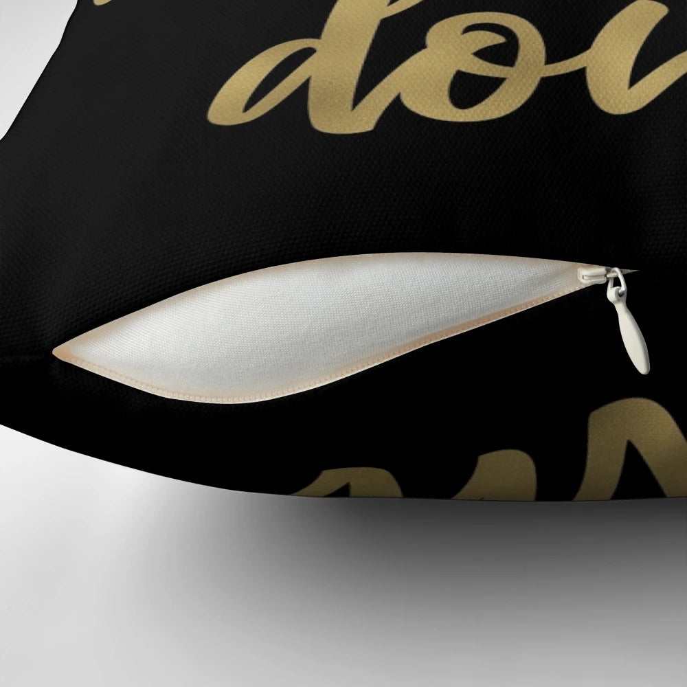 Purdue Boilermakers gold foil throw pillow with "Boiler Up Hammer Down" text