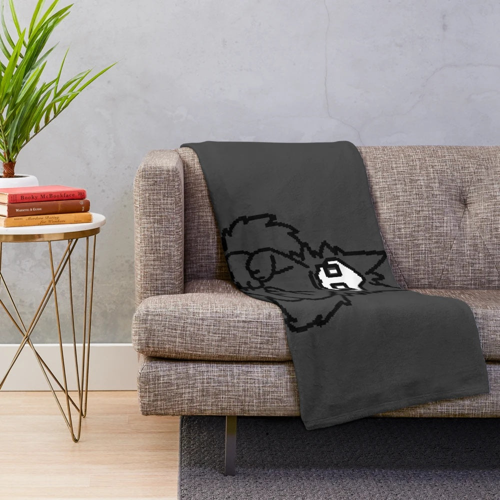 Puro-inspired plush blanket with a skeleton and bones design