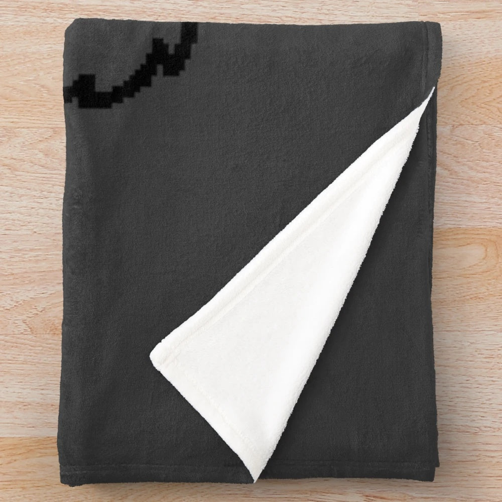 Puro-inspired plush blanket with a skeleton and bones design