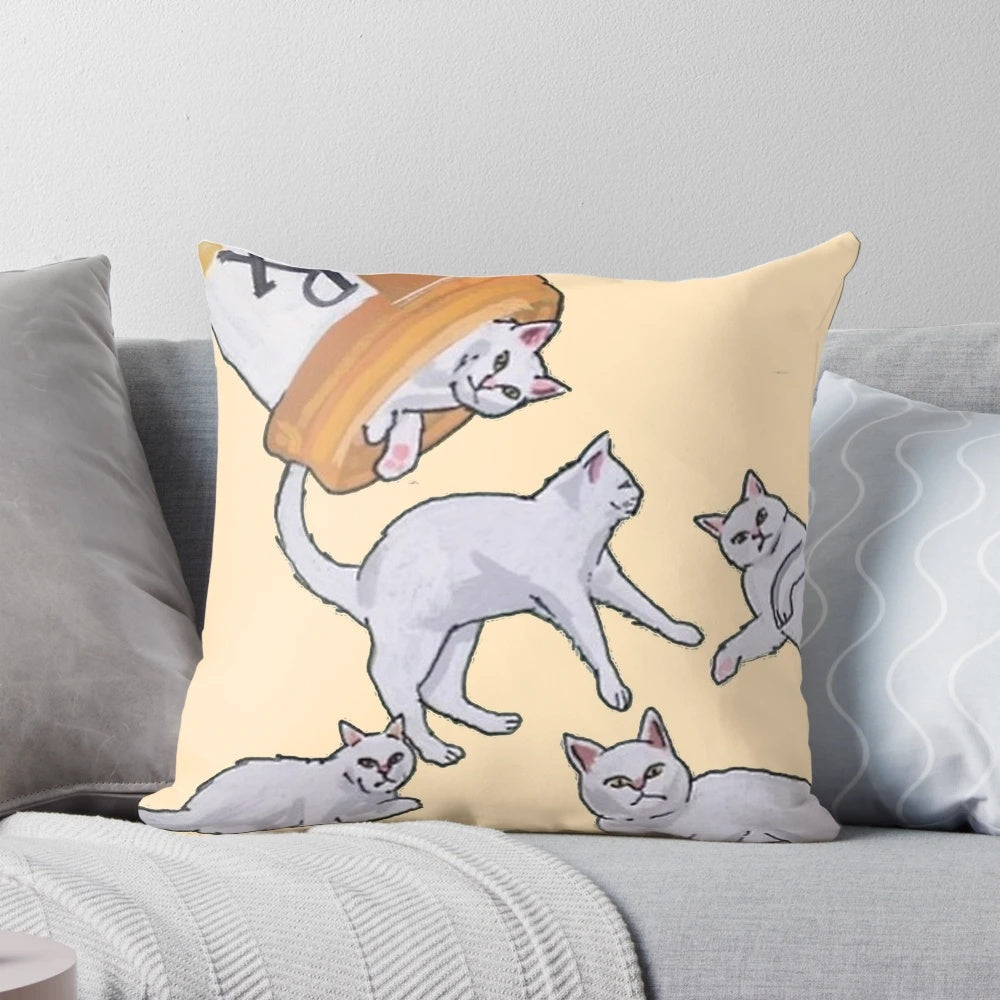 Addicted to Cats Pillow featuring a playful cat-themed design