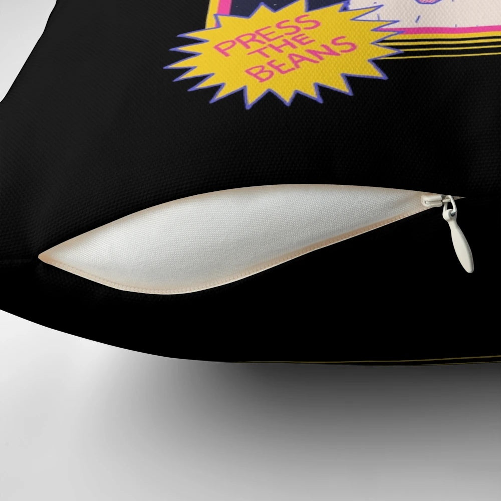 A cozy pillow featuring a whimsical cat toe bean control system design, perfect for cat lovers and gaming enthusiasts.
