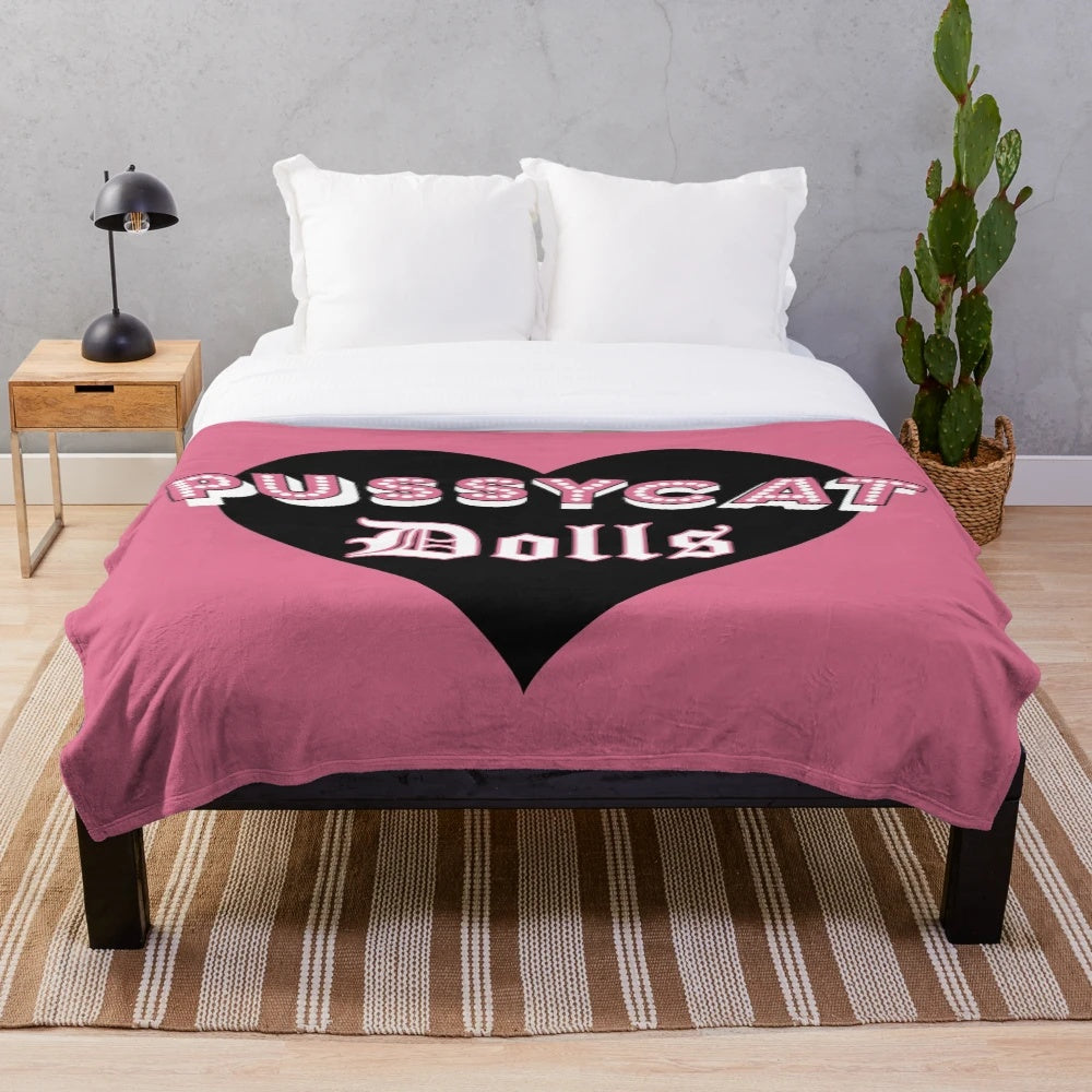 Pussycat Dolls-inspired plush blanket with reunion-themed design