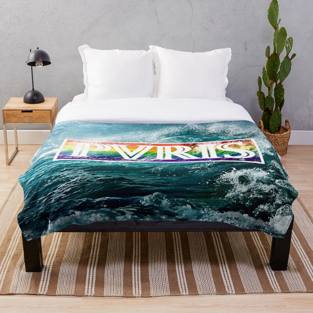 PVRIS inspired plush blanket featuring the band's logo and design