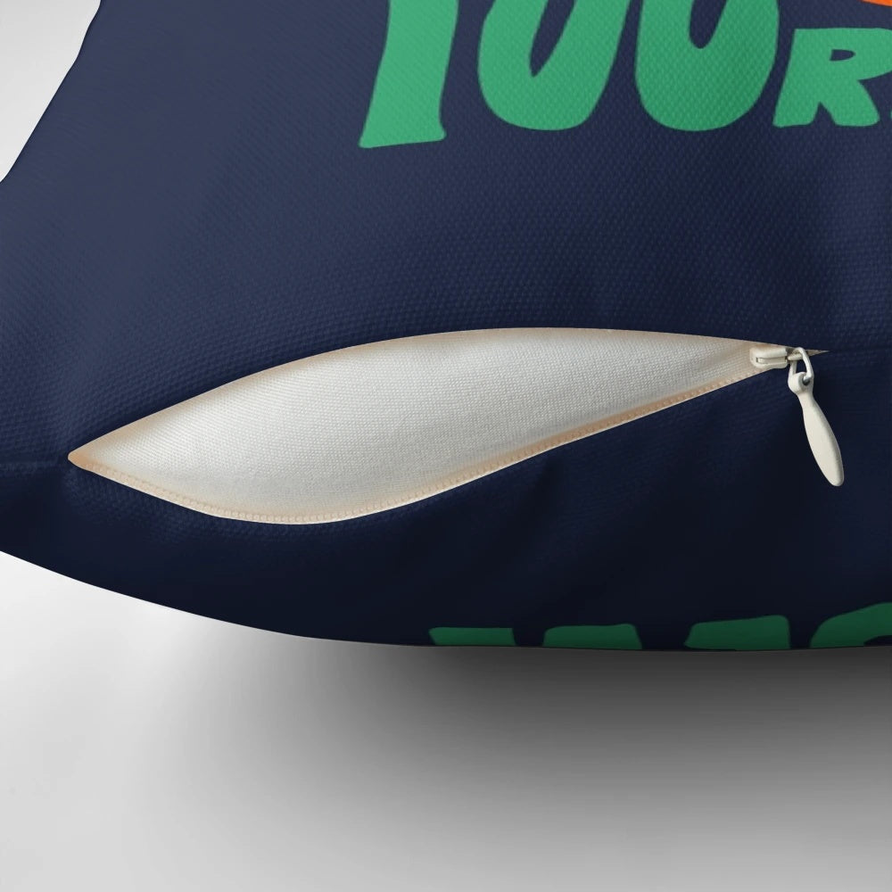 Vibrant and humorous 'Go Duck Yourself' pillow featuring a playful duck illustration