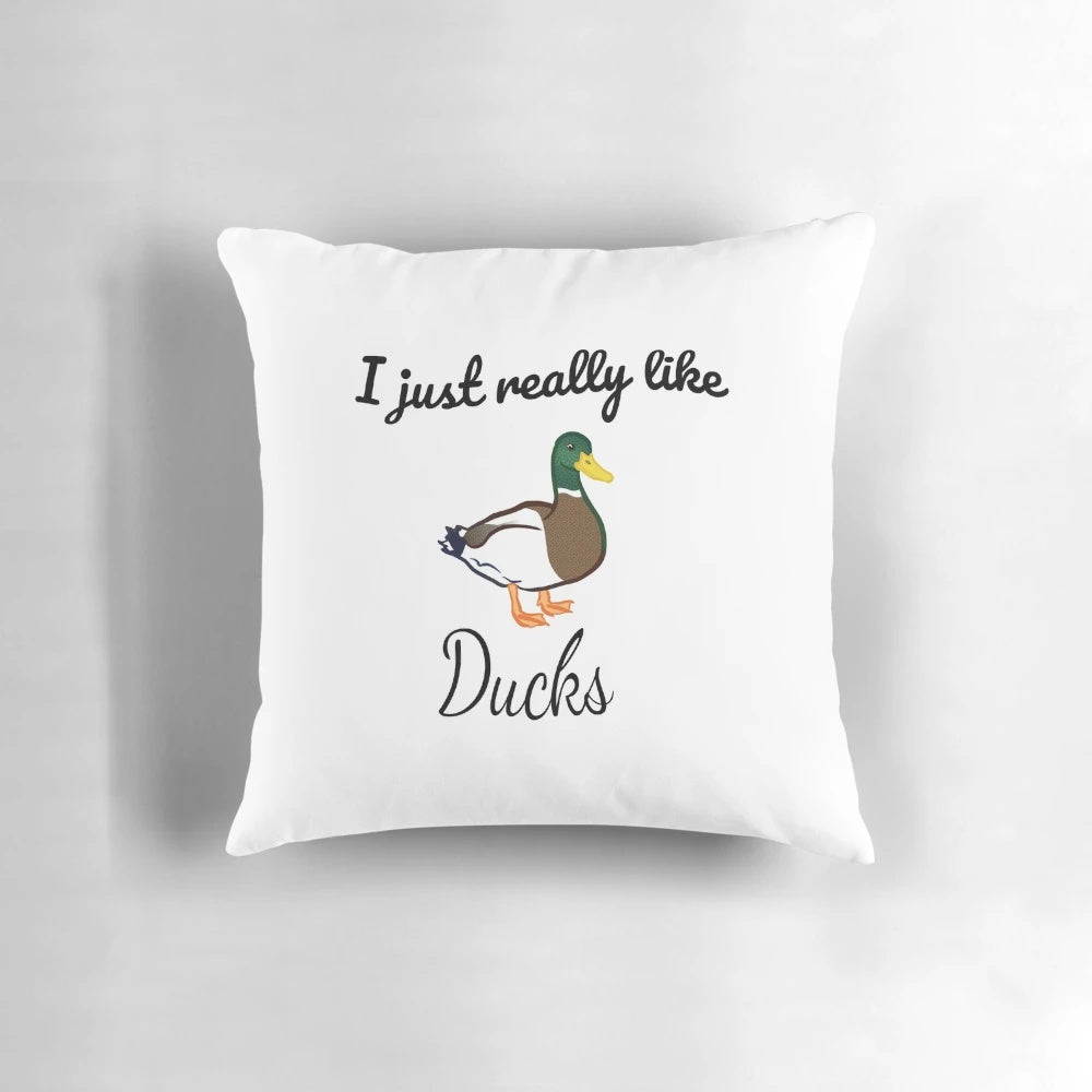 Humorous duck pillow with a witty, sarcastic quote or saying