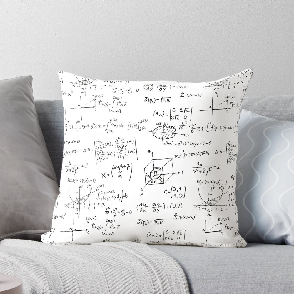 Quantum physics formula math pillow with a captivating science pattern design