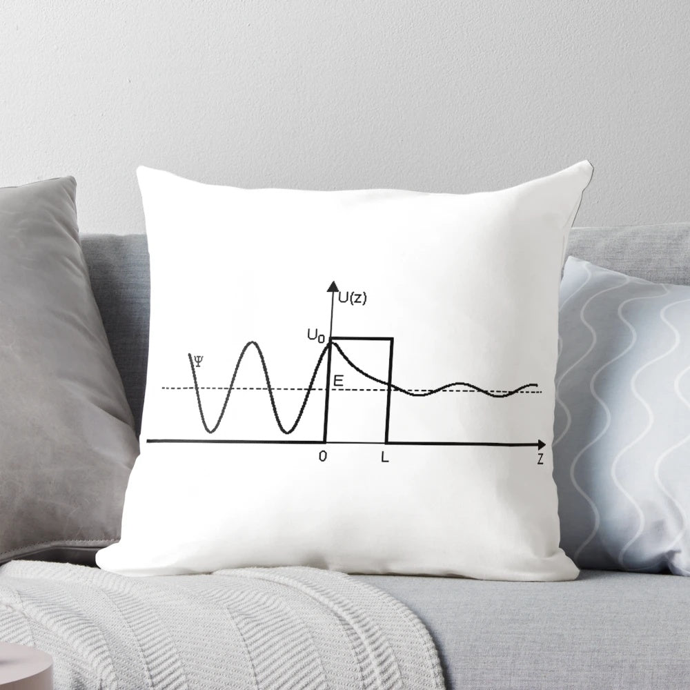 Pillow featuring quantum tunneling effect and quantum mechanics design