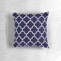 Navy blue quatrefoil pattern decorative throw pillow