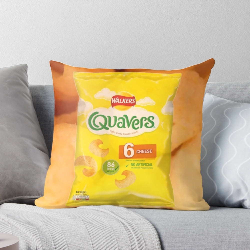 Bag of Quavers cheese-flavored curly crisps, a delightful savory snack.