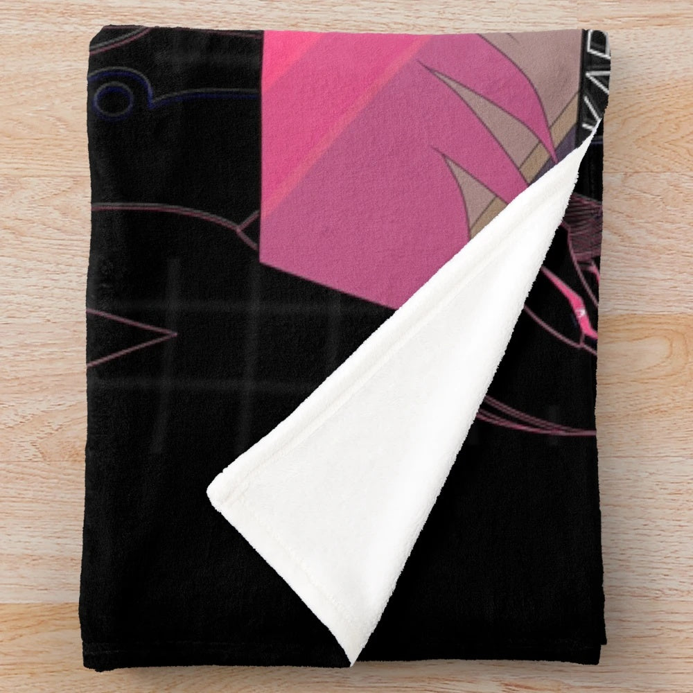 Qubeley-inspired plush blanket featuring Haman Karn, a character from the Gundam anime series