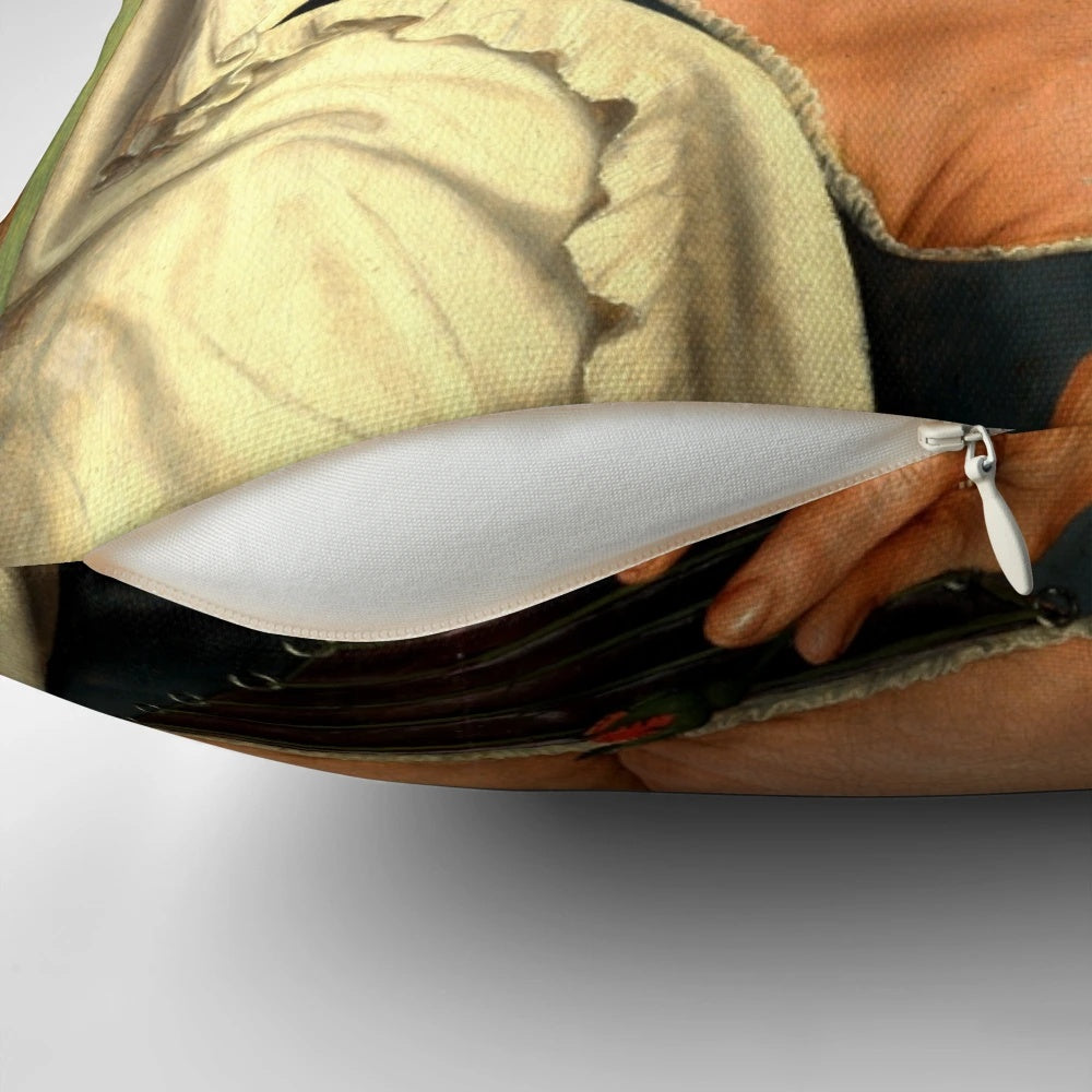 The Ugly Duchess Renaissance Portrait Pillow by Quentin Matsys