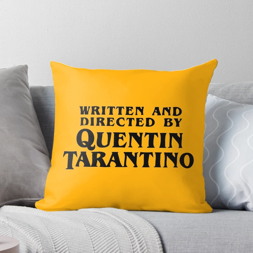 Quentin Tarantino-inspired decorative pillow with a bold, cinematic design