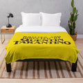 Quentin Tarantino inspired plush blanket with black and white graphic text design