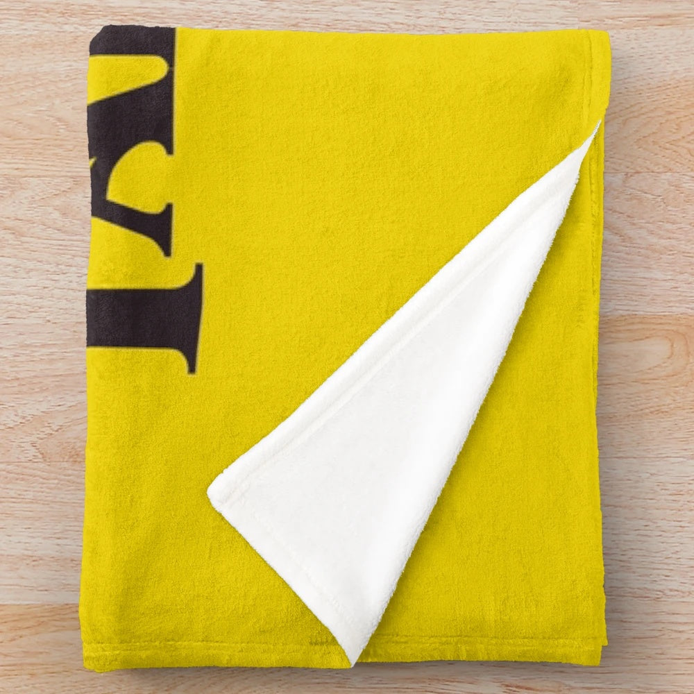 Quentin Tarantino inspired plush blanket with black and white graphic text design