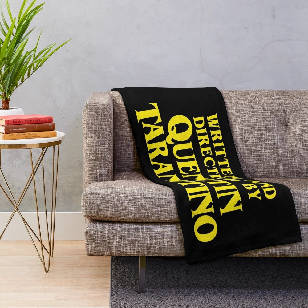 Quentin Tarantino inspired plush blanket with custom text