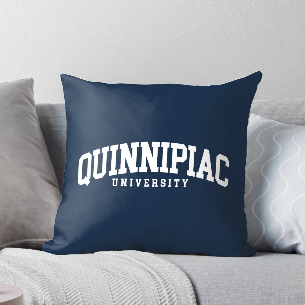 Quinnipiac University college-themed curved pillow for dorm room or home office decor