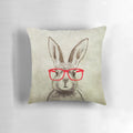 Quirky and Cute Bunny Pillow with Glasses for Decorative Home Accent