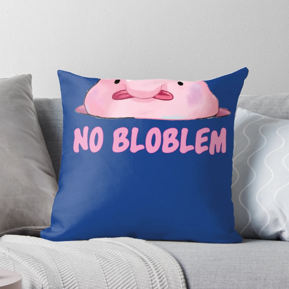 Soft, plush blobfish-shaped pillow for a whimsical home accent