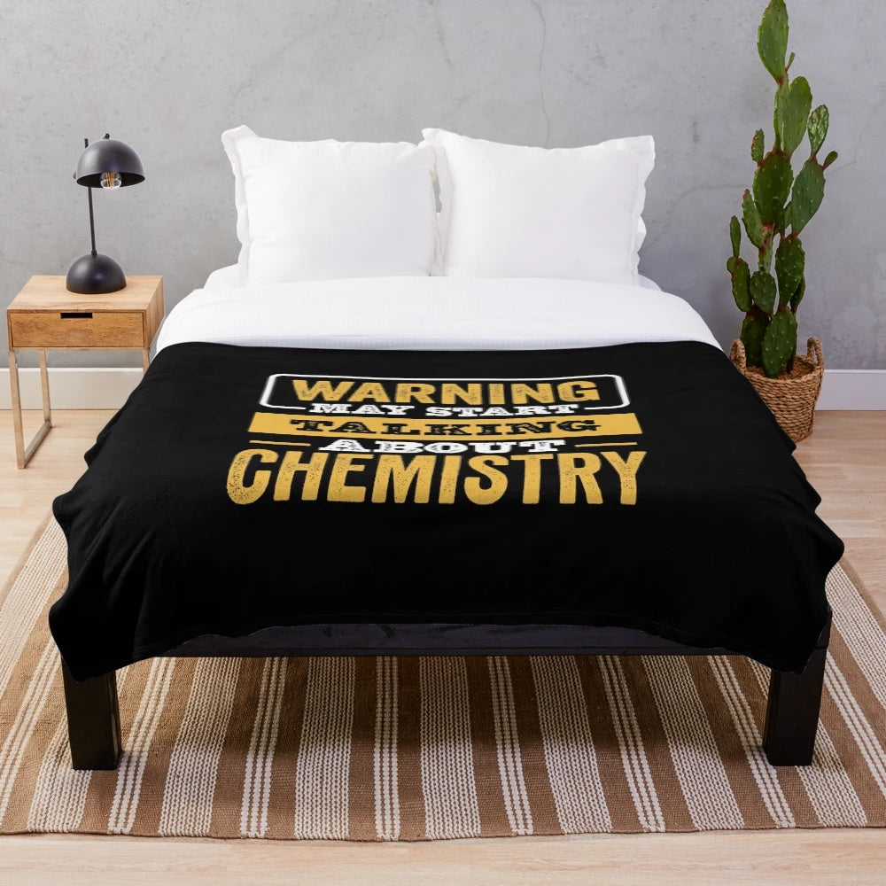 Plush blanket with funny chemistry-themed design for chemistry lovers