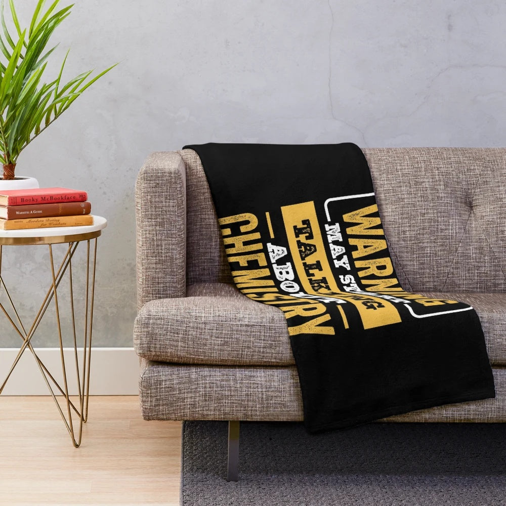 Plush blanket with funny chemistry-themed design for chemistry lovers