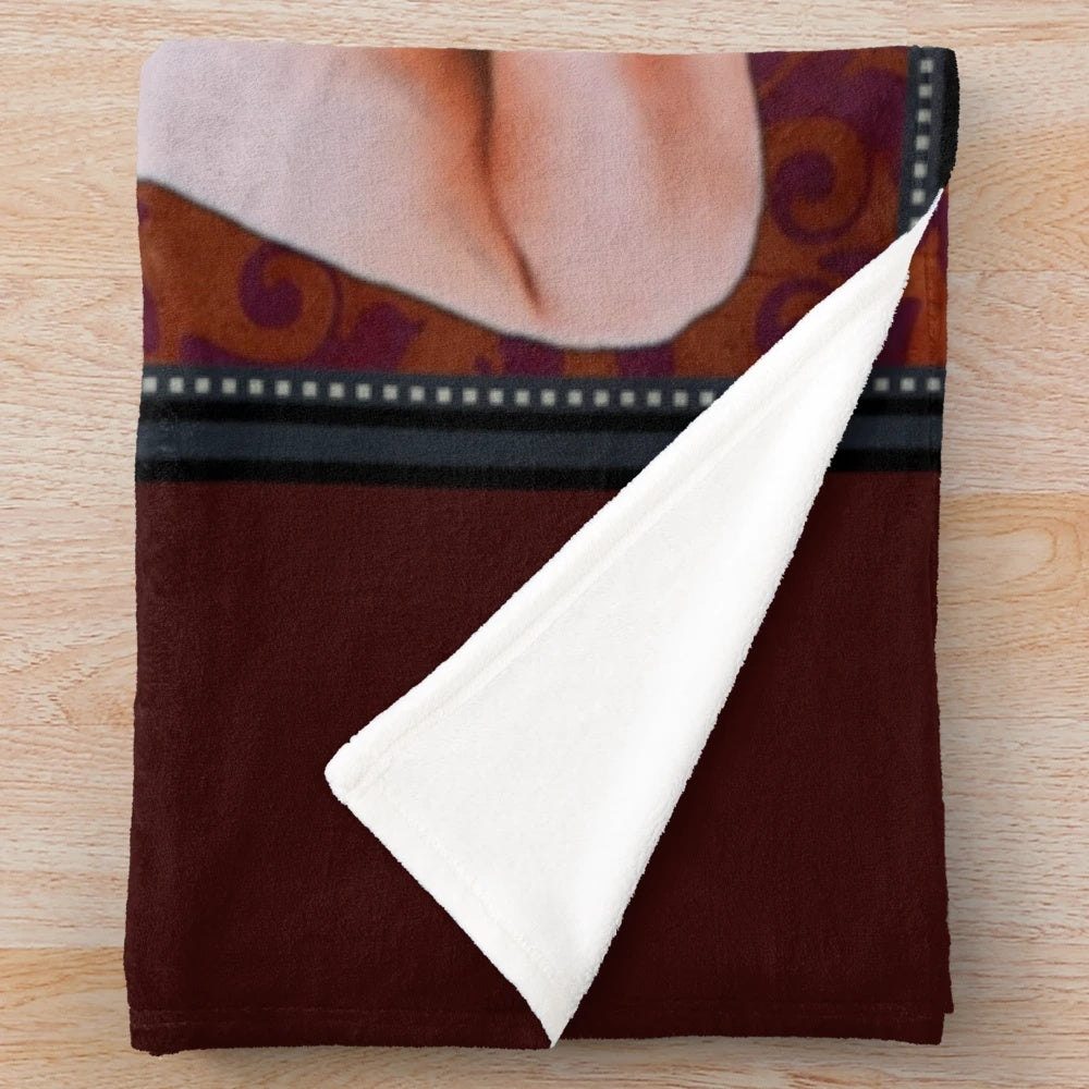Scary Gary Busey inspired plush blanket with pop culture artwork