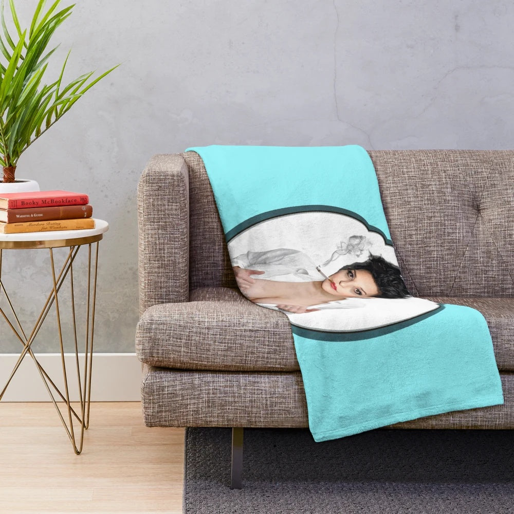 Liza Minnelli inspired plush blanket with quirky pop art design