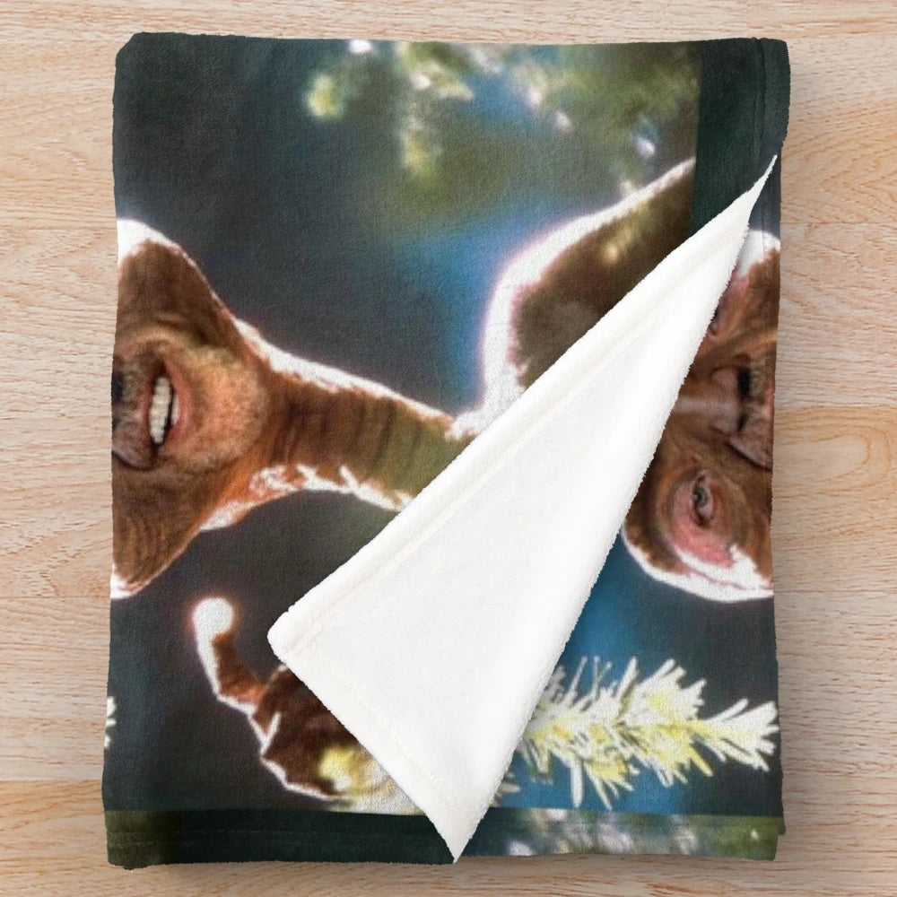 Nicolas Cage ET Photoshop Plush Blanket - Funny Parody Movie Merchandise