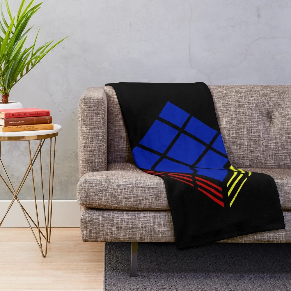 Unusual Rubix Cube Plush Blanket