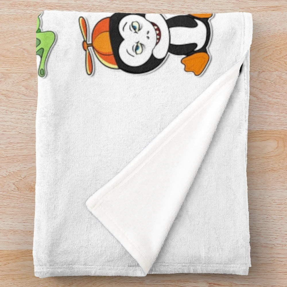 Quirky and sinister animal-themed plush blanket