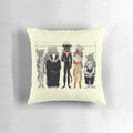Unusual Suspects" inspired throw pillow featuring a mash-up of animals from films like "Fantastic Mr. Fox