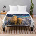 Adorable quokka in space-themed plush blanket design