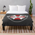Raccoon City themed plush blanket featuring iconic video game horror imagery