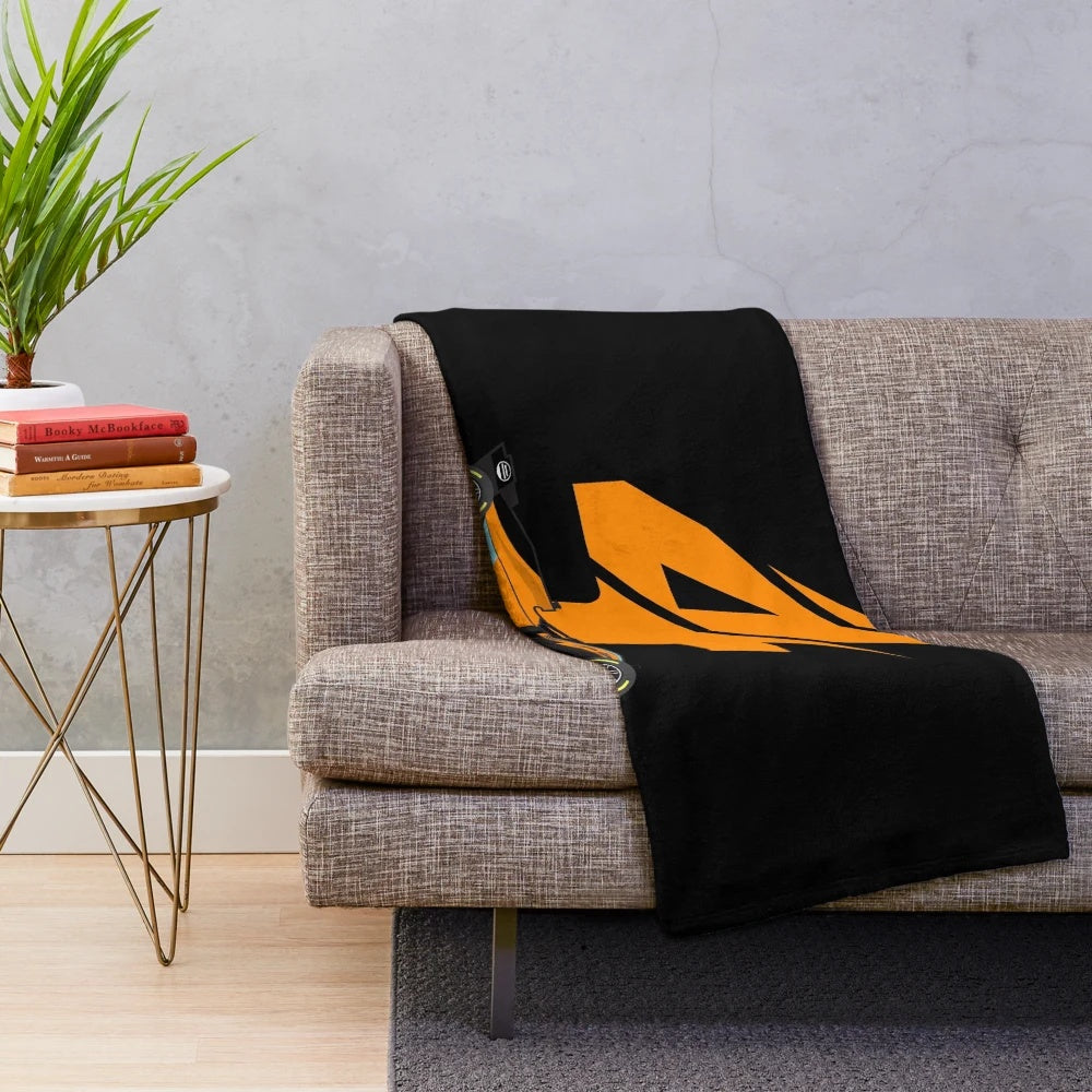 Racing car inspired plush blanket featuring Lando Norris design