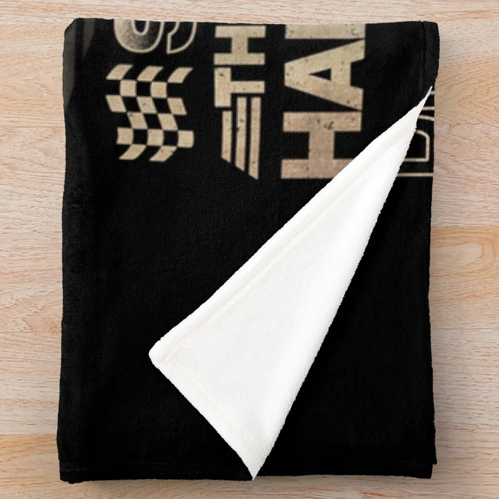 Plush blanket featuring dirt track racing and sprint car design
