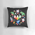 Rad Pals Funny Throw Pillow with Cats, Unicorns, Skateboards, and Other Rad Designs