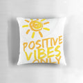 Colorful and vibrant "Positive Vibes Only" decorative pillow