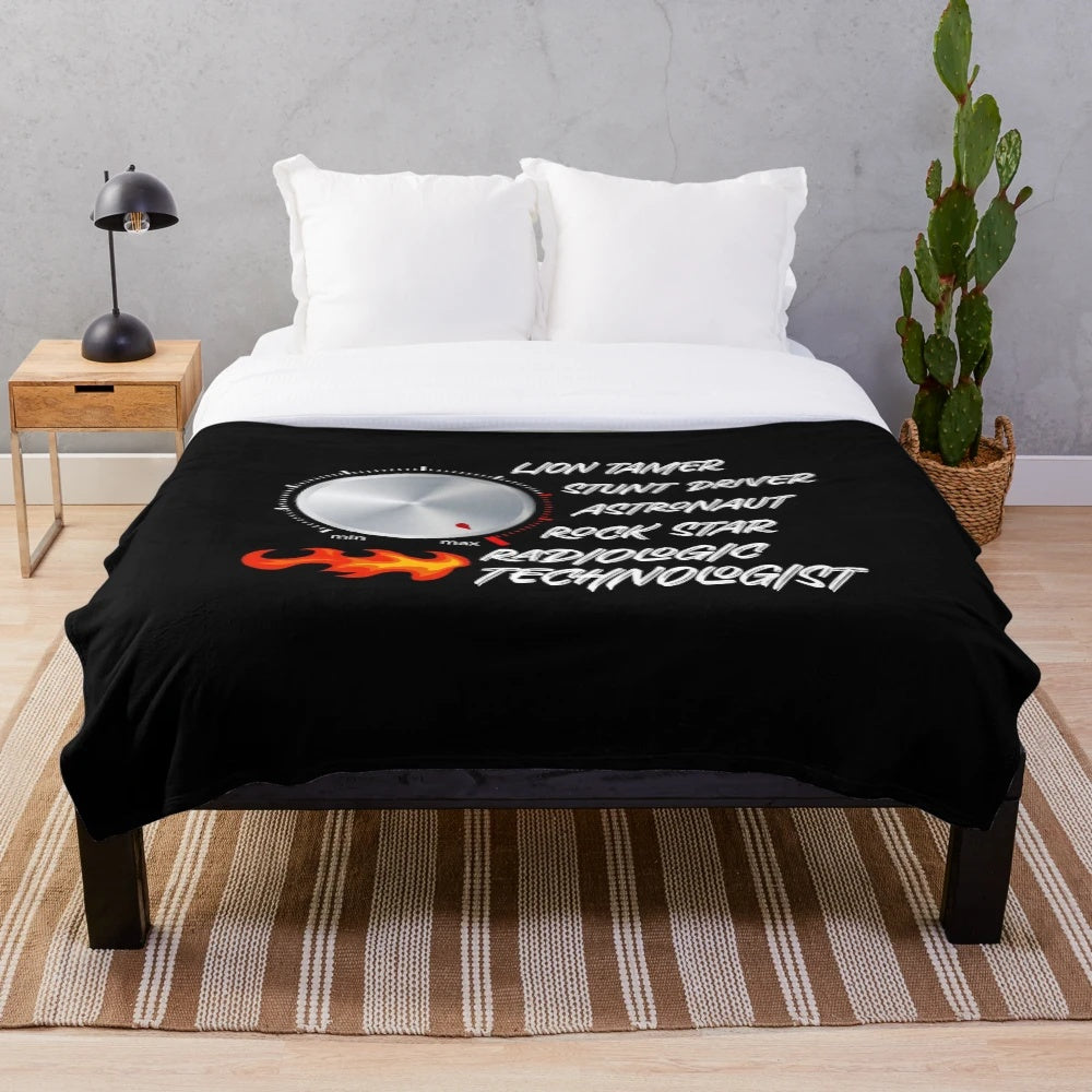 Radiologic Technologist plush blanket with a funny and badass graphic design