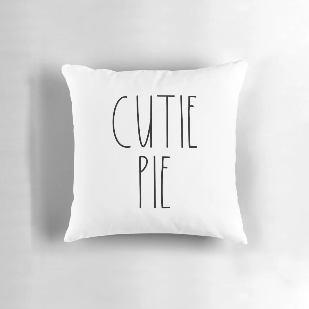 Rae Dunn inspired farmhouse-style throw pillow in neutral tones