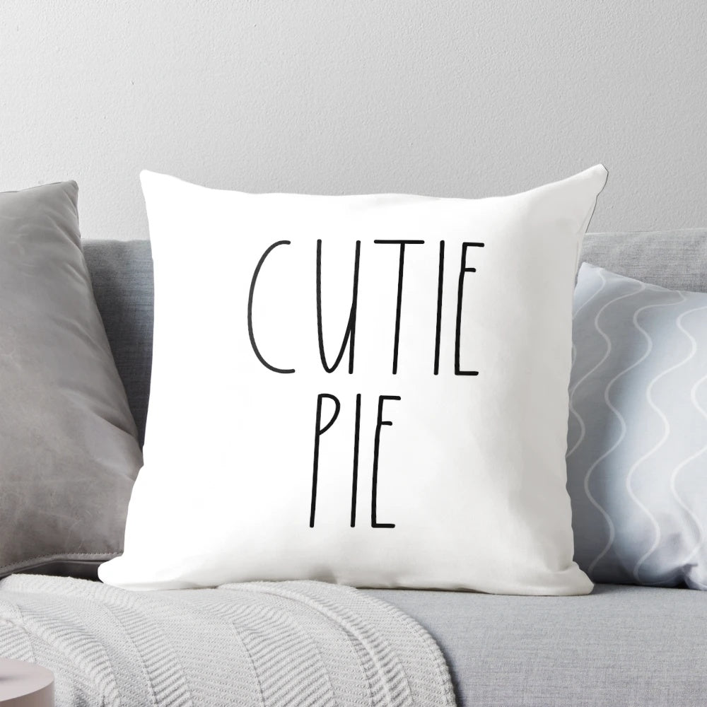 Rae Dunn inspired farmhouse-style throw pillow in neutral tones
