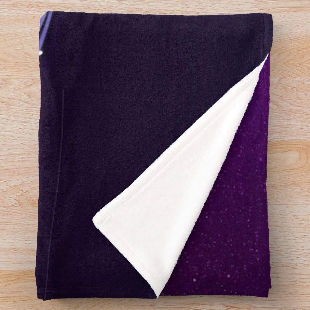 Raiden Shogun inspired electro plush blanket from Genshin Impact