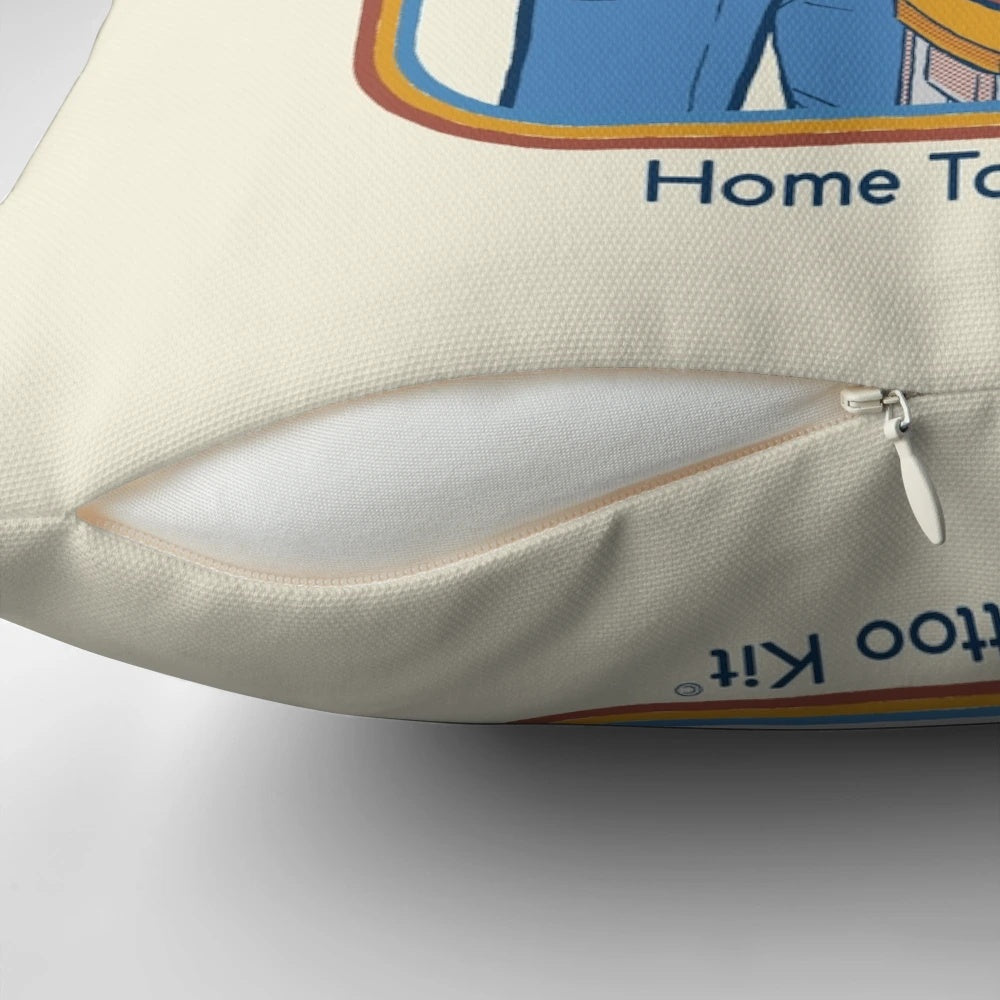 Rainy Day Fun Vintage Tattoo Throw Pillow