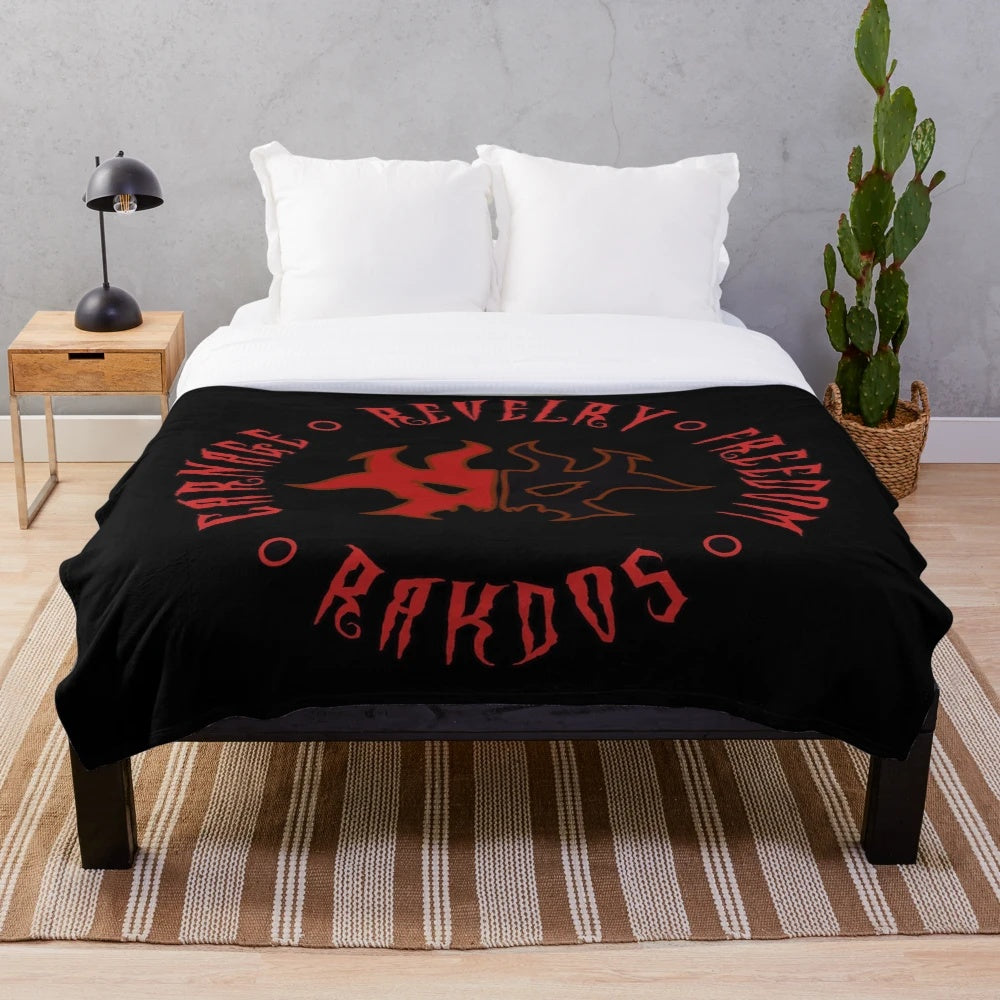 Rakdos-inspired plush blanket featuring the Rakdos guild symbol from Magic: The Gathering