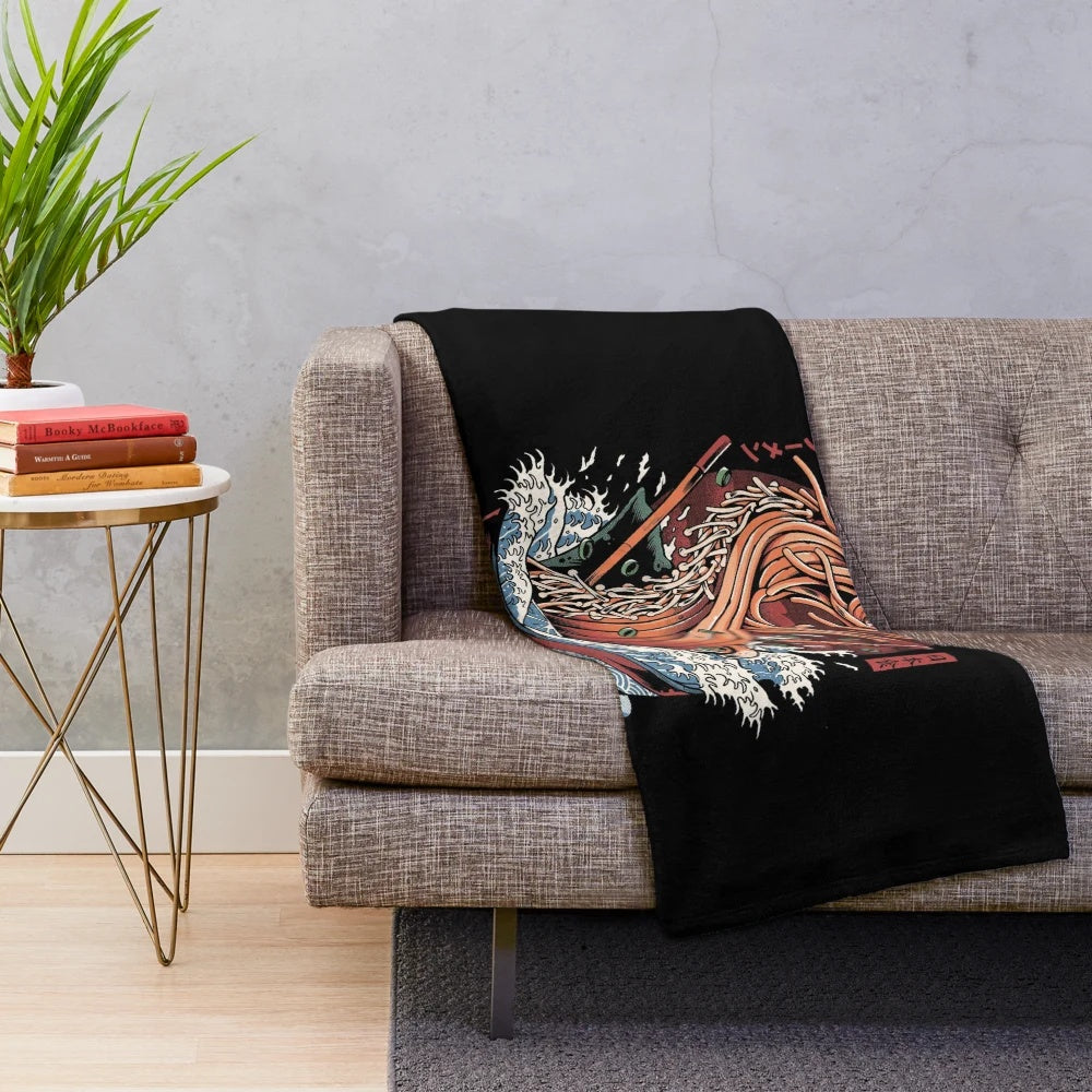 Ramen Dragon Plush Blanket - Cozy Japanese Anime Inspired Bedding