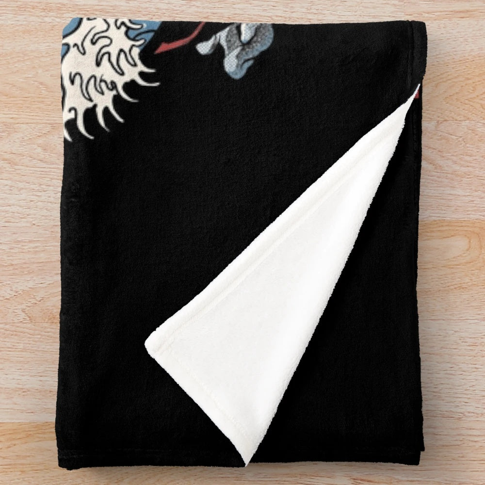 Ramen Dragon Plush Blanket - Cozy Japanese Anime Inspired Bedding