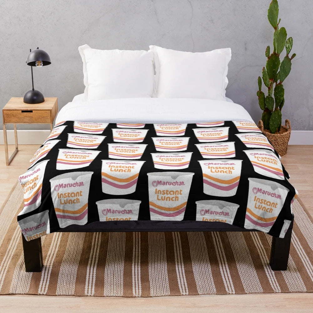 Ramen plush blanket with Maruchan instant lunch design